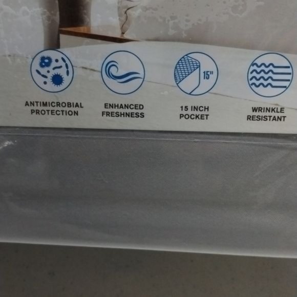 RestWell Anti-Microbial 1000 Thread Count 4 Pc. Sheet Set, King Bedding-Grey - Picture 3 of 6